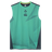 The Ireland 26/27 Summer Tour Superlight Training Tank by Canterbury is a sleeveless green top with geometric patterns, IRFU and Canterbury chest logos, plus dark side panels—ideal for Ireland rugby fans.