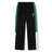 Women’s Ireland 26 Legends Fleece Pant by Canterbury features black track pants with green and white side panels, an elastic waistband, and a small white embroidered Canterbury logo on the left thigh, inspired by classic Women’s Ireland Rugby pants.