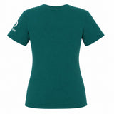 Teal short-sleeve Women’s Ireland 26 Cotton T-shirt by Canterbury, shown from the back, featuring a white Canterbury logo on the left sleeve and no visible text or graphics on the back.