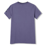 Back view of the Women’s Ireland 26 Cotton T-shirt by Canterbury, featuring short sleeves and a plain purple design, laid flat on a white background and inspired by classic Canterbury style.