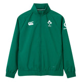Show your support with the Women’s Ireland 26 Anthem Jacket by Canterbury—a stylish green zip-up sports jacket featuring Ireland rugby logos on the chest and sleeve, elastic cuffs and hem, and a high collar.