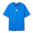 The Canterbury Tempo+ GFX Training T-Shirt is a plain blue short-sleeve sports tee featuring a small white Canterbury logo centered on the chest, shown against a white background.