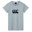 The Canterbury Women’s Rakaia 2.0 T-shirt features a light gray short-sleeve design with a navy blue “CCC” logo on the chest, drawing inspiration from Canterbury Rakaia and celebrating New Zealand rugby heritage. This women’s t-shirt from Canterbury seamlessly blends classic style with sports tradition.