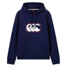 Canterbury Rakaia 2.0 Hoodie by Canterbury in navy blue, featuring a front pocket and the classic white and red Canterbury logo on the chest.