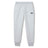 Light grey Rakaia 2.0 Fleece Pant by Canterbury for men, featuring an elastic waistband, side pockets, and a navy blue Canterbury logo on the left thigh.