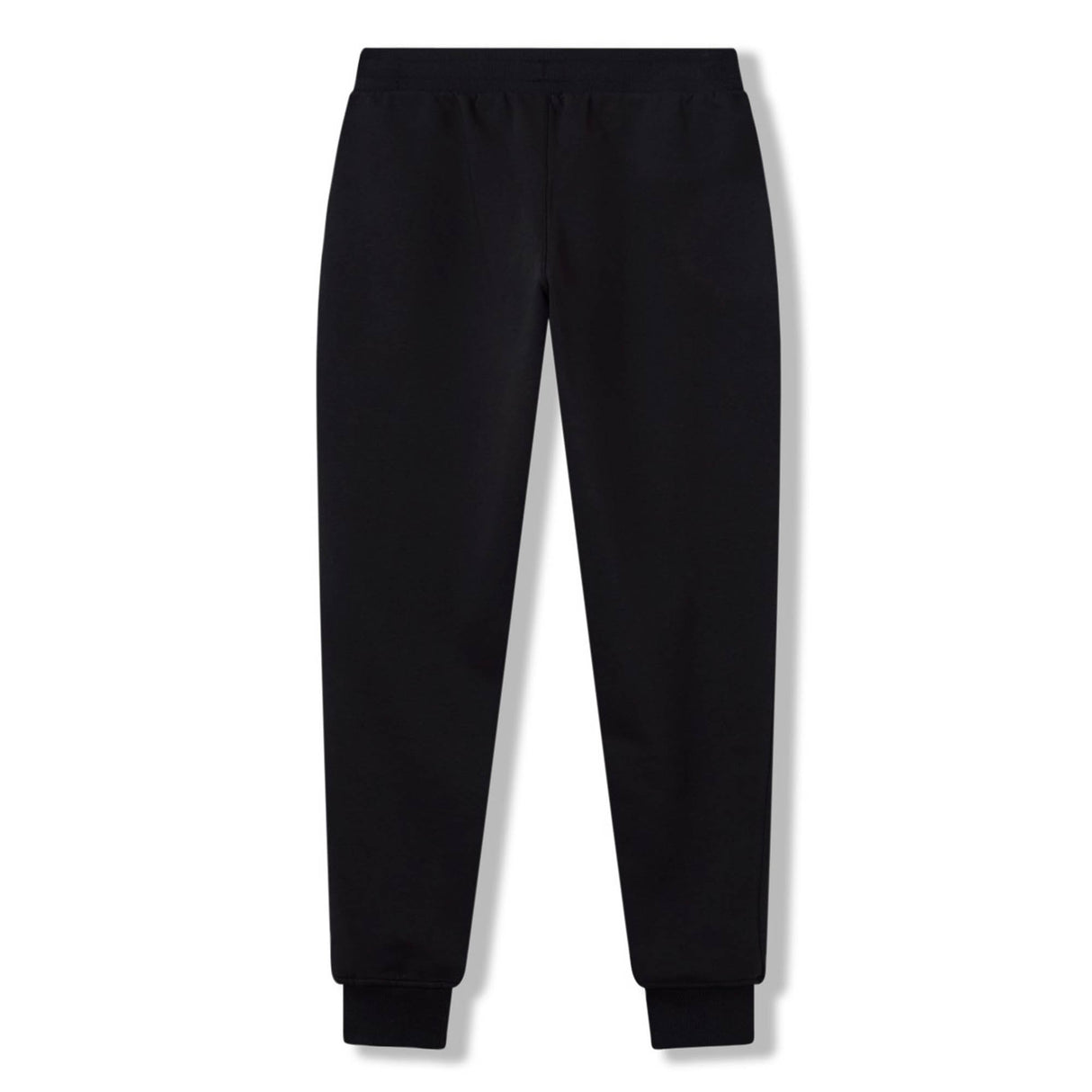 The Rakaia 2.0 Fleece Pant by Canterbury is shown laid flat against a white background, highlighting its black jogger-style design with an elastic waistband and cuffed ankles. Combining comfort and style, these men's track pants from Canterbury are a must-have for any casual wardrobe.