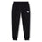 The Rakaia 2.0 Fleece Pant by Canterbury is a black athletic jogger with an elastic waistband, ribbed cuffs, and a white embroidered Canterbury logo on the left thigh, shown against a plain white background.