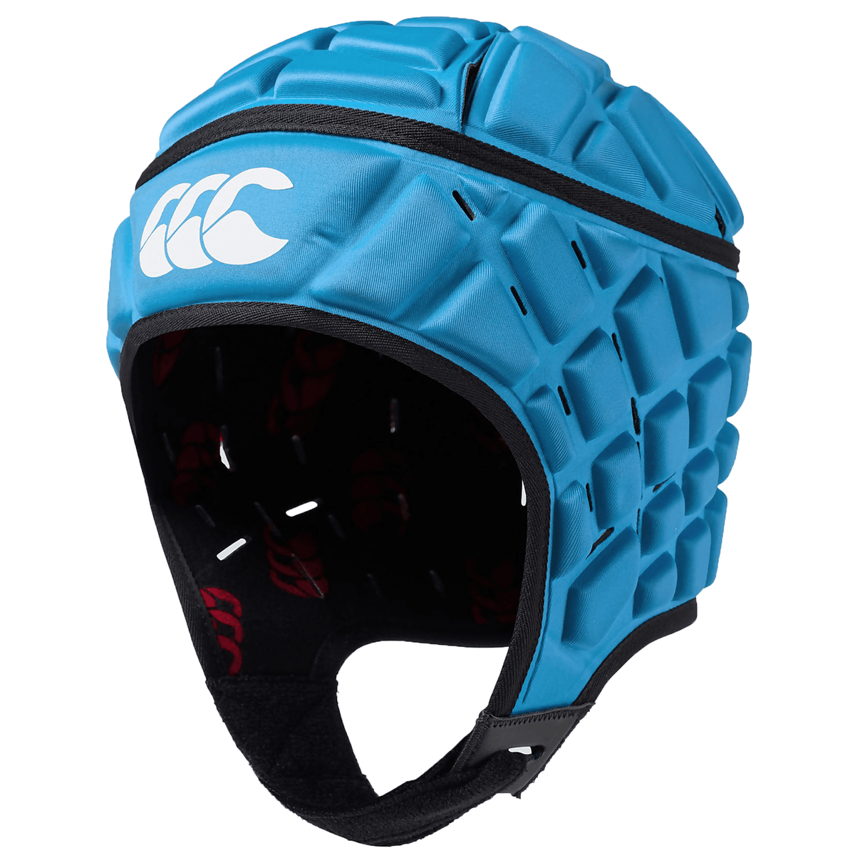 Blue Canterbury Raze rugby headguard with a protective padded design and a visible Canterbury branding on the side.