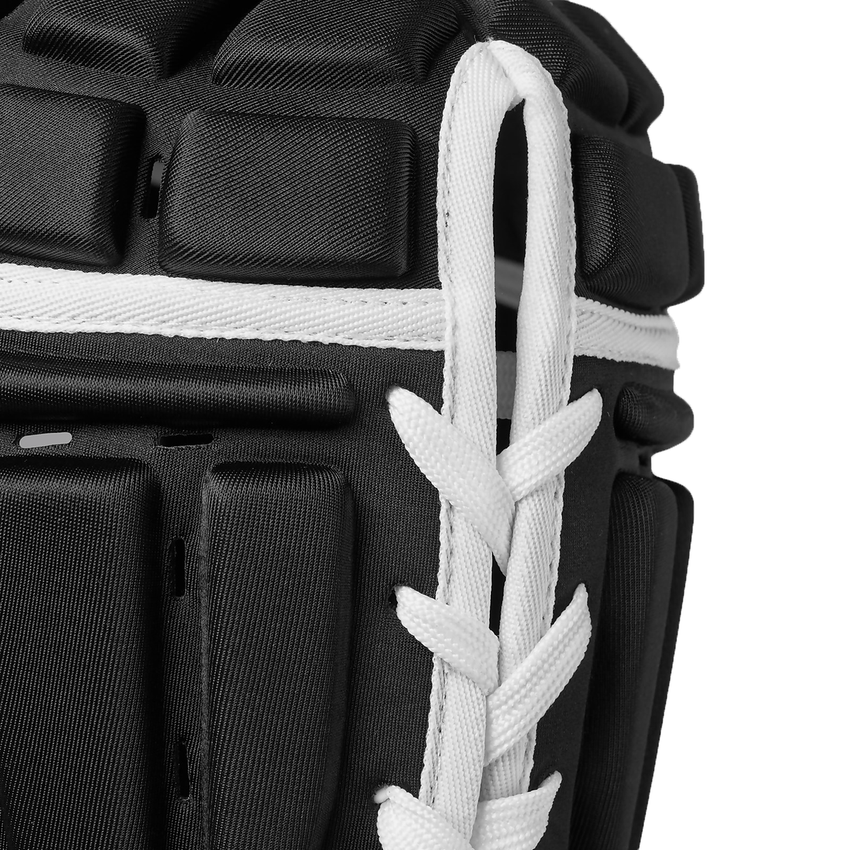 A close up of the back of a hockey goalie's Canterbury Core Headguard.