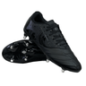 The Canterbury Phoenix Genesis Team SG in Black/Silver Metallic by Canterbury is a pair of soccer cleats made with durable synthetic leather forefoot and featuring metallic studs on the soles. Their sleek design, subtle graphic patterns, and laces for closure ensure ultimate traction on the field.