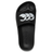 A single Canterbury Wide Fit Slide - Black features a textured sole and a white three-leaf logo on the strap. Designed for all-day comfort, the "Canterbury" brand name is imprinted on the footbed, making these perfect shower slides.
