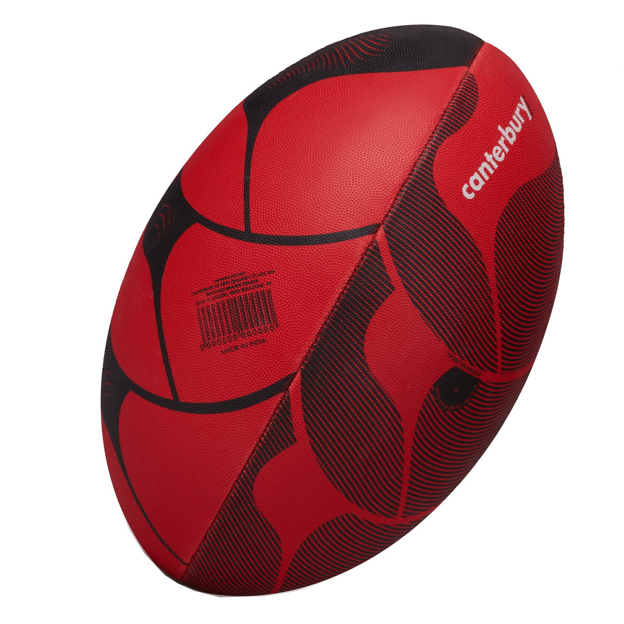 Red and black Canterbury Thrillseeker Play Rugby Ball with Canterbury branding on a white background.