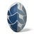 A blue and white Canterbury Thrillseeker Play Rugby Ball isolated on a white background.