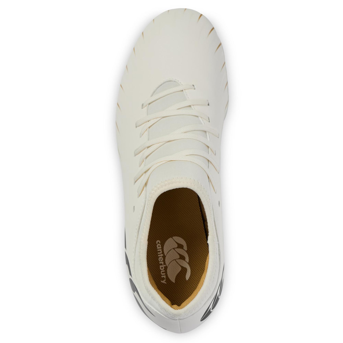 Bottes De Rugby Canterbury SPEED FALCON - Taille W25 (UK), Blanches Et Or, Crampons Interchangeables - Neuves Emballées