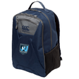 The Minneapolis Mayhem Rugby Medium Backpack by Canterbury, from EMB Canterbury, features a navy blue design with a “Minneapolis Mayhem Rugby” logo patch, front zipper pocket, mesh side pocket, and top handle. Made from durable polyester, this backpack is built to withstand daily use while keeping your gear protected.