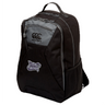 The Valley Panthers Girls Rugby Medium Backpack by Canterbury, from EMB Canterbury, is a black backpack with gray accents featuring a front zip pocket, side mesh pocket, and the “Valley Panthers” logo on the lower front. This water repellent backpack also offers a padded laptop pocket for added convenience and protection.
