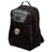 Introducing the RVA T.R.C. Medium Backpack by Canterbury from EMB Canterbury—a black athletic backpack with stylish gray accents. It features a zippered front pocket, mesh side pocket, and an RVA logo patch on the front. Crafted from water-repellent materials, this backpack keeps your essentials protected in any weather.