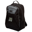 Lewis County Elks Medium Backpack by Canterbury, featuring gray accents, the ELKS logo on the front, a padded laptop pocket, side mesh pocket, and top handle. This water-repellent EMB Canterbury backpack is photographed on a white background.