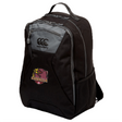 Introducing the Godzilla Rugby Football Club Medium Backpack by Canterbury, from EMB Canterbury. This black backpack features gray trim, a mesh side pocket, and a distinctive ‘Godzilla’ dragon patch with a football on the front pocket. With water repellent fabric and a padded laptop compartment, it’s ideal for everyday use while offering excellent protection for your gear.