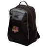 Introducing the Godzilla Rugby Football Club Medium Backpack by Canterbury, from EMB Canterbury. This black backpack features gray trim, a mesh side pocket, and a distinctive ‘Godzilla’ dragon patch with a football on the front pocket. With water repellent fabric and a padded laptop compartment, it’s ideal for everyday use while offering excellent protection for your gear.