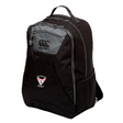 The Superior Rugby Club Medium Backpack by EMB Canterbury is black, with a front zipper pocket, side mesh pocket, padded laptop pocket, and a "Superior Rugby" logo patch on the front.