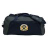 The EMB Canterbury Old Man Rivah Rugby Holdall Duffle Bag features navy and gray colors, water-repellent finish, shoulder and hand straps, and a front crest logo reading "Old Man Rivah".