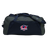 Carry your rugby essentials in the EMB Canterbury Nebraska Rugby Referee Society Holdall Duffle Bag—black and dark gray, water-repellent, with shoulder straps and a side logo.