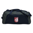 The Montgomery Bucks Griffins Holdall Duffle Bag by EMB Canterbury is a large navy and grey bag with a shoulder strap and red/white MBRFC lion logo, featuring water-repellent fabric to keep your rugby gear protected.