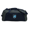 The Minneapolis Mayhem Rugby Holdall Duffle Bag by EMB Canterbury is a dark blue and gray, water-repellent bag featuring a “Minneapolis Mayhem Rugby” logo on the front, a padded shoulder strap, and ample space for all your rugby essentials.