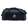 Navy blue and dark grey SUNY Maritime Men’s Rugby Holdall Duffle Bag by Canterbury featuring the team logo on the front.
