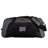 The Valley Panthers Girls Rugby Holdall Duffle Bag by Canterbury features a gray and black design with the “Valley Panthers Girls Rugby” logo, as well as Canterbury branding on the strap and top. Made by EMB Canterbury, this water-repellent rugby bag combines durability and style, making it an ideal choice for athletes on the move.