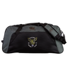 The Hornets Rugby Club 1977 Holdall Duffle Bag by EMB Canterbury is a large black and gray sports bag featuring the “Hornets Rugby Club 1977” logo and a yellow hornet emblem on the front pocket. This water-repellent holdall includes an adjustable shoulder strap for comfortable carrying.