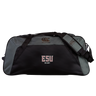 The East Stroudsburg University Holdall Duffle Bag by EMB Canterbury is a black and gray water-repellent rugby duffle with "ESU Rugby" embroidered on the front pocket, shown against a plain white background.