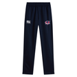 The Nebraska Rugby Referee Society Stretch Tapered Pant by EMB Canterbury features quick-dry fabric, an elastic waistband, the Canterbury logo on the left, and a Nebraska Rugby Referee Society badge on the right thigh for comfort and style.