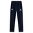 The NC Rugby Academy - Megalodons Stretch Tapered Pant by EMB Canterbury features navy blue quick-dry fabric, an elastic waistband, and white Canterbury and Missaoons logos on the upper thighs.