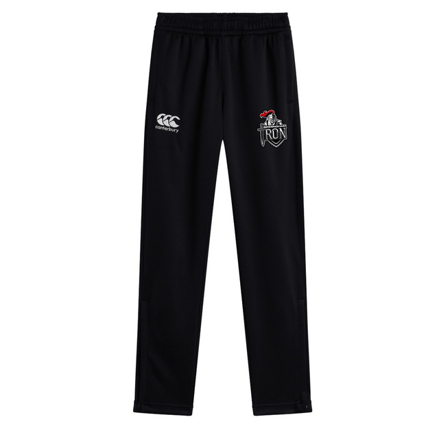 The Birmingham Iron Women's Football Stretch Tapered Pant by EMB Canterbury features the logo on the left thigh, an embroidered 'The Iron' crest on the right, and quick-dry comfort for active routines.