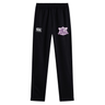Black stretch tapered Western Carolina University Stretch Tapered Pant by Canterbury featuring a purple Western Carolina Rugby logo on the right thigh and a white logo on the left thigh.