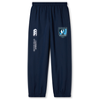 Presenting the Minneapolis Mayhem Rugby Cuffed Hem Stadium Pant by EMB Canterbury: these navy blue men’s pants feature comfortable elastic cuffs, two light blue logos on the right leg, and a white text logo on the left leg. Designed for both comfort and style, they’re the perfect choice for rugby stadium wear.