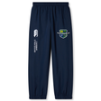 The Kingwood Rugby Cuffed Hem Stadium Pant by EMB Canterbury features elastic cuffs, a Canterbury of New Zealand logo, and a multicolored crest on the upper left leg for stylish comfort.
