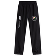 The Society of Iowa Rugby Referees Cuffed Hem Stadium Pant by Canterbury from EMB Canterbury features black athletic pants with an elastic waistband and cuffs, highlighted by a Canterbury of New Zealand logo and a colorful circular emblem on the front right thigh, delivering the comfort and style synonymous with classic rugby stadium pants.
