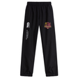 The Godzilla Rugby Football Club Cuffed Hem Stadium Pant by EMB Canterbury features black athletic pants with an elastic waistband and cuffs, highlighted by the iconic Canterbury of New Zealand logo and a colorful Redhill team badge on the left leg—making them the ideal men’s rugby pants for both training sessions and stadium events.