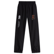 Black Aging Alabama Rugby Players Cuffed Hem Stadium Pant by Canterbury with white logo branding on the right leg and an Alabama state graphic with a hockey player on the left leg.