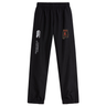 Black Aging Alabama Rugby Players Cuffed Hem Stadium Pant by Canterbury with white logo branding on the right leg and an Alabama state graphic with a hockey player on the left leg.