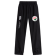 The Society of Iowa Rugby Referees Cuffed Hem Stadium Pant by EMB Canterbury features an elastic waist, a “Canterbury of New Zealand” logo, and an embroidered circular floral badge on the left thigh. These men’s cuffed hem pants are styled after classic Canterbury stadium pants, making them ideal for rugby or everyday athletic wear.