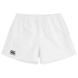 A white Canterbury Professional Cotton Short with a black and white logo.