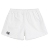 A white Canterbury Professional Cotton Short with a black and white logo.