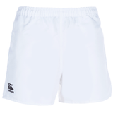 The Canterbury Professional Polyester Short by Canterbury features a sleek design with an elastic waistband and a small logo on the lower left side. Ideal for athletes, these white shorts offer comfort and style.
.