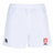 Introducing the San Diego Legion Rugby Academy Professional Polyester Rugby Short by Canterbury. These white athletic rugby shorts by EMB Canterbury feature practical pockets and an elastic waistband for a secure fit, with a black Canterbury logo on the left leg and a red Legion SD Rugby Academy logo on the right. Expertly crafted from durable polyester, these shorts are designed to deliver comfort and professional-level performance.