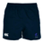 The Falcon Youth Rugby Player's Drill Short by EMB Canterbury is made from recycled fabric in navy blue and adorned with the Canterbury and Falcon Youth Rugby logos.