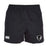 The DePaul University Player's Drill Short by EMB Canterbury, made from recycled fabric, features an elastic waistband. The left side sports the iconic white Canterbury logo, while a bull head logo decorates the right, making these shorts perfect for any athletic pursuit.